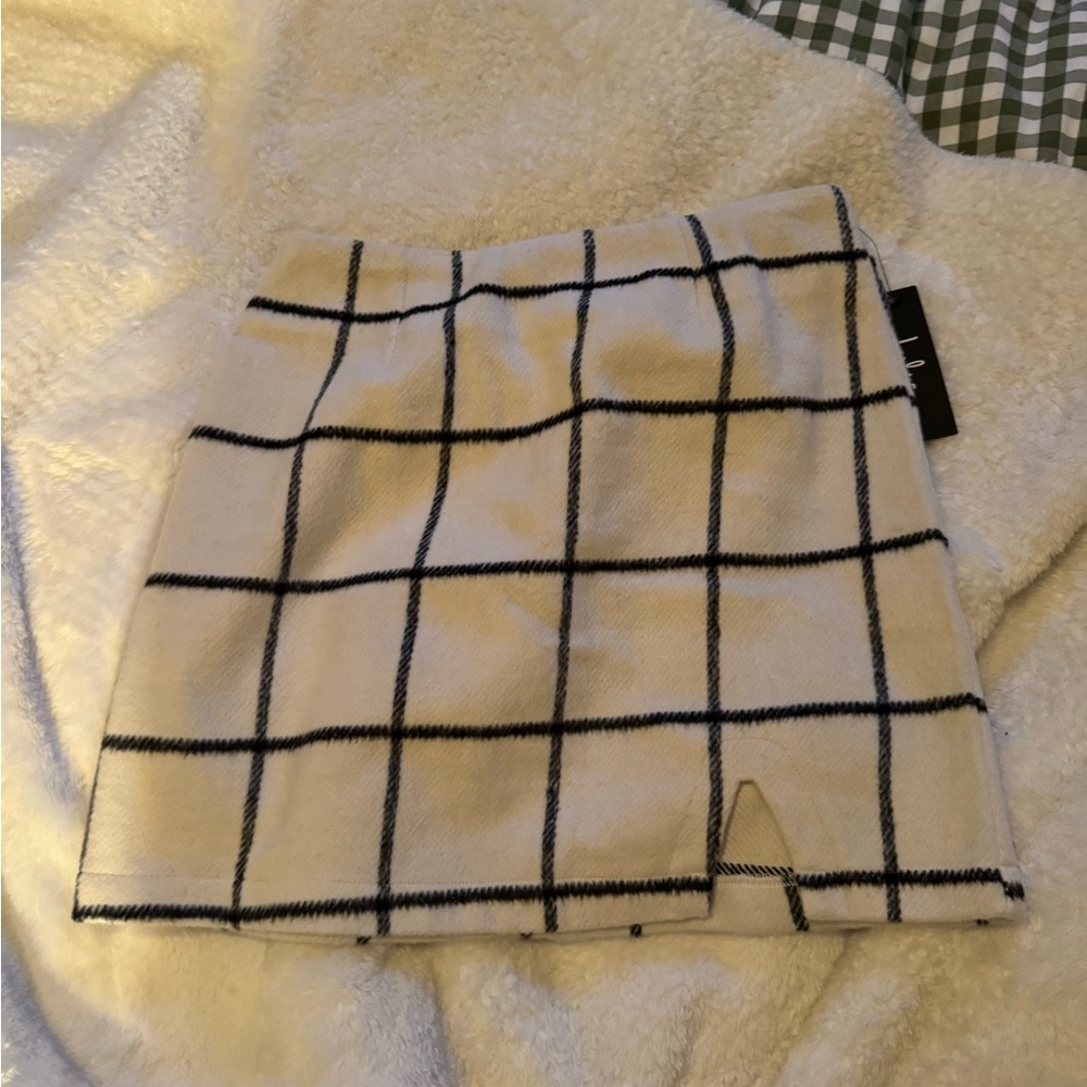 Windowpane mini skirt
